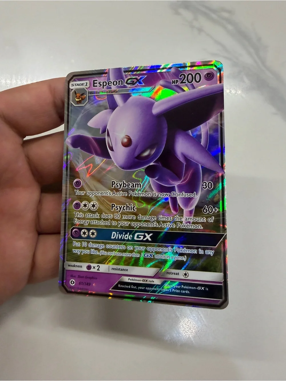 Pokemon Espeon GX Holo Ultra Rare Sun & Moon Base Set 61/149 NM